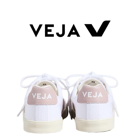New!! VEJA - Women's Esplar Sneakers, White/Babe, Size 5 - Picture 2 of 7